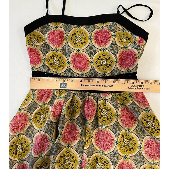 Altar'd State Women's Spaghetti Strap Yellow Red Black Print Mini Dress Size S - Picture 10 of 12